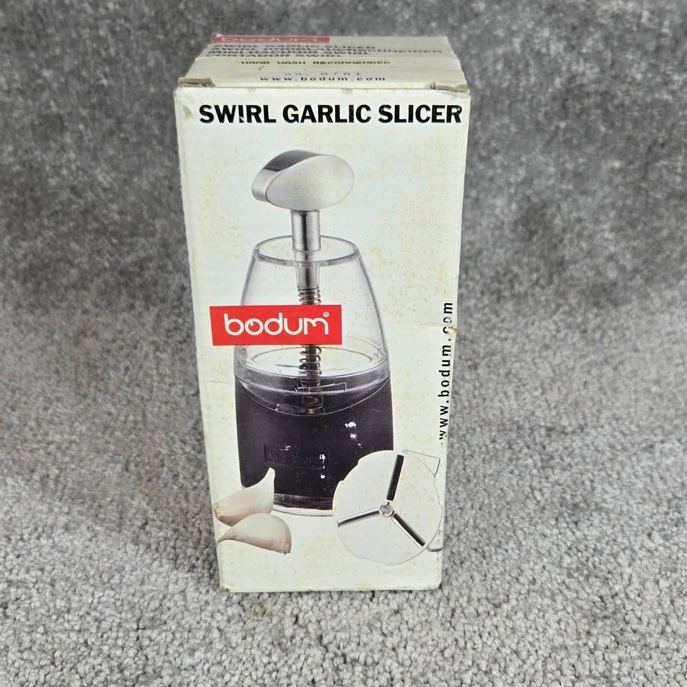 Bodum Swirl Garlic Slicer Black Clear Stainless Steel Kitchen Tool 6761